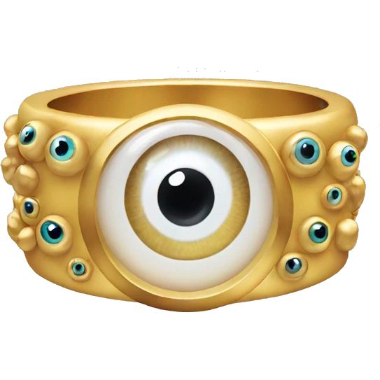 thin gold ring studded with eyeballs emoji