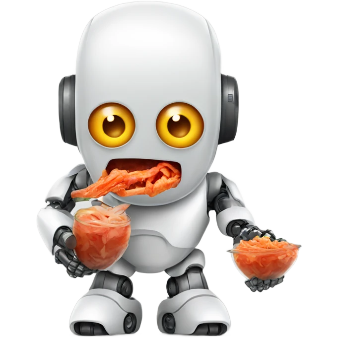 A robot eating kimchi  emoji