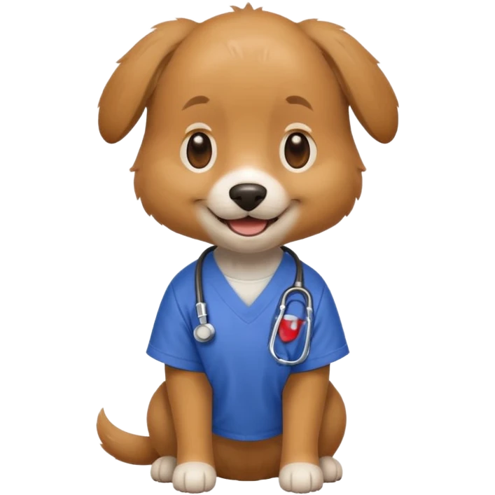 Dog wearing scrubs emoji