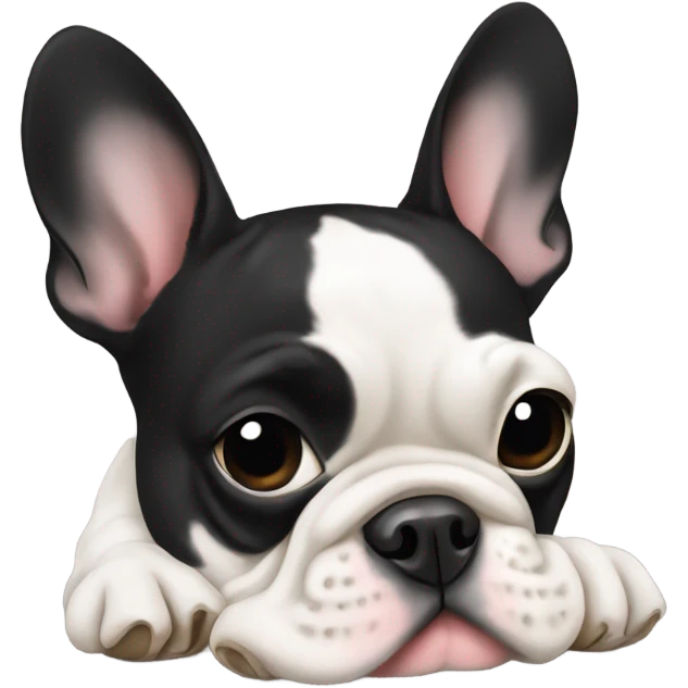Black and white Frenchie with bone  emoji