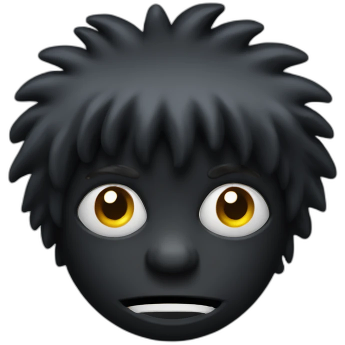 Gollywog gaping from behind emoji