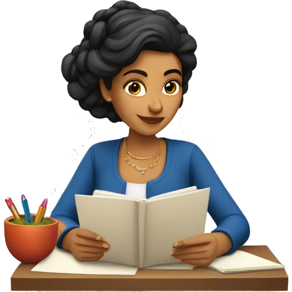 Latin lady writing in notebook emoji
