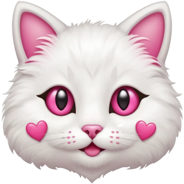 adorable cat face with hearts for eyes, joyful expression emoji