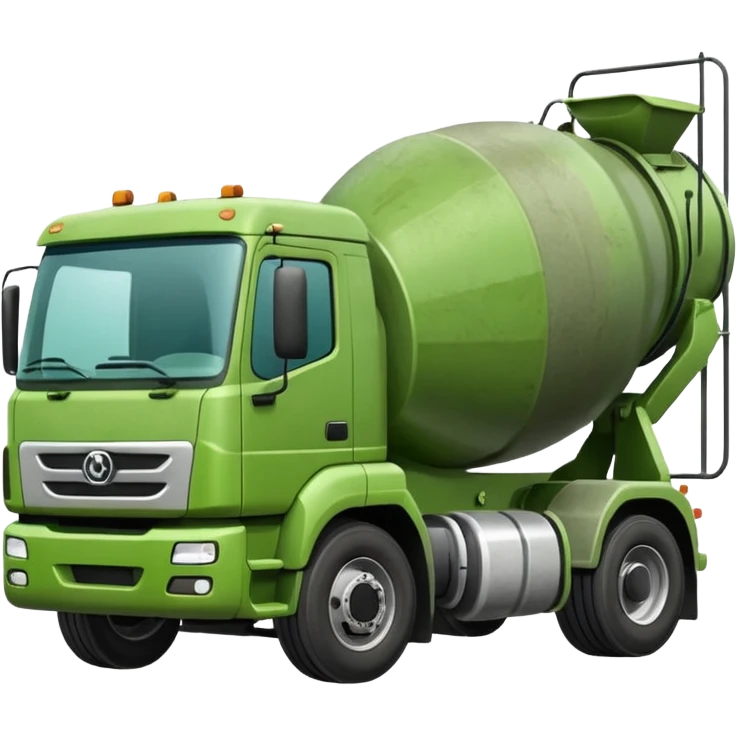 green concrete mixer truck emoji