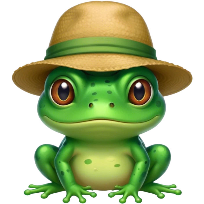 Sad frog with hat emoji