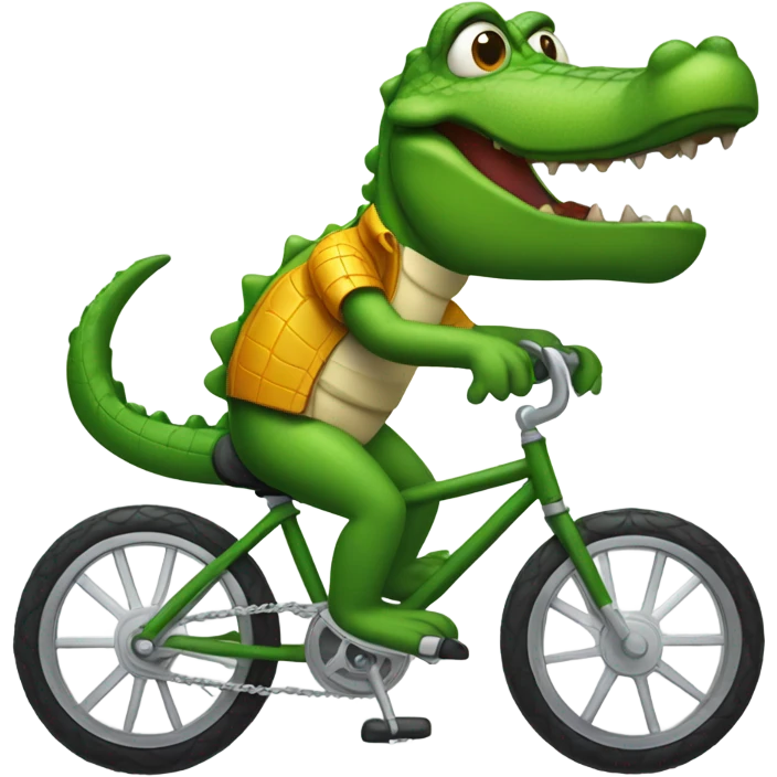 Alligator riding a bike  emoji