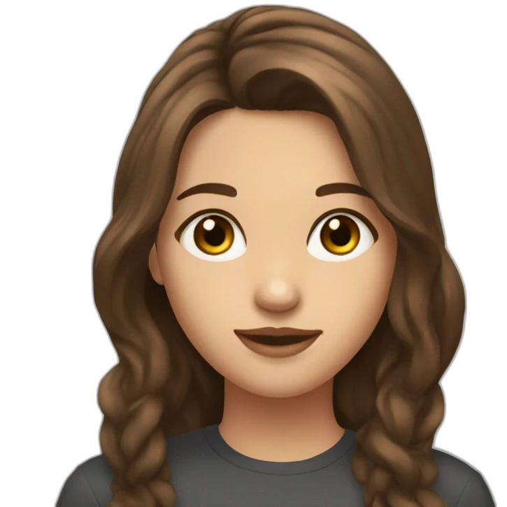 Girl with medium long brown hair with hazel eyes and piercing in right side  nose flirting emoji
