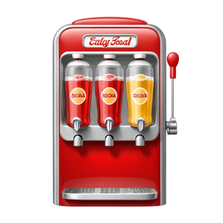 Digital soda dispenser in a fast food restaurant background  emoji