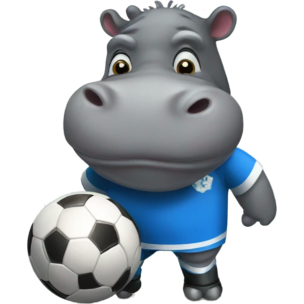 hippo as soccer player emoji
