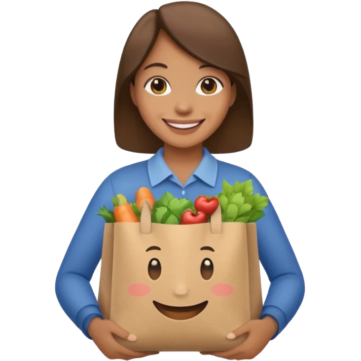holding a grocery shopping emoji