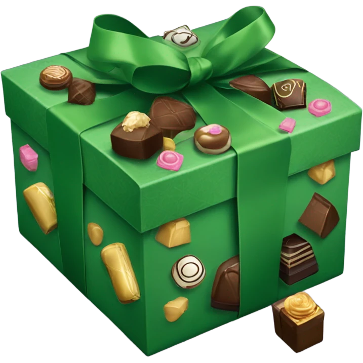 Green box chocolate emoji
