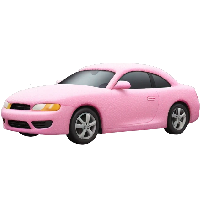 car covered in pink wash foam emoji