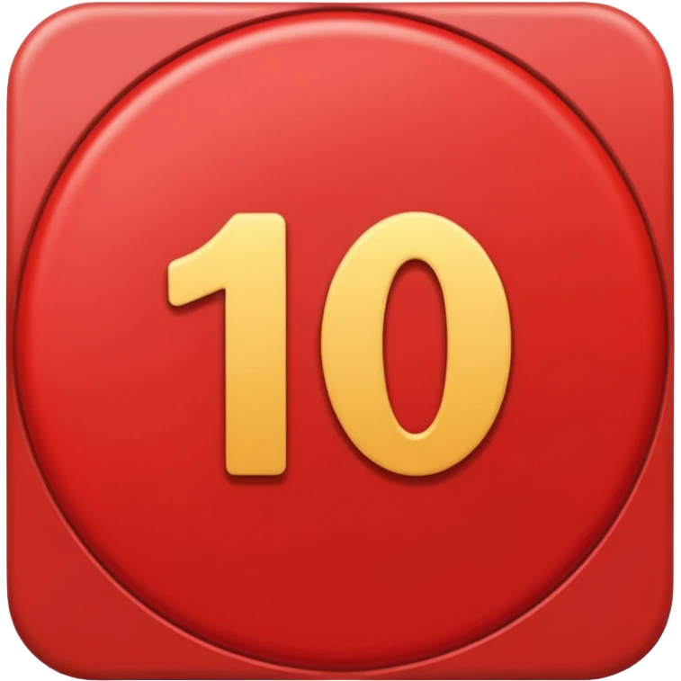 make a circle with a red number 10 in it, and make it red emoji