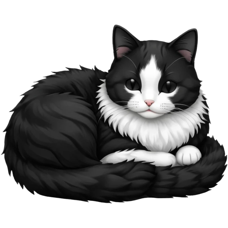 tuxedo cat sleeping emoji