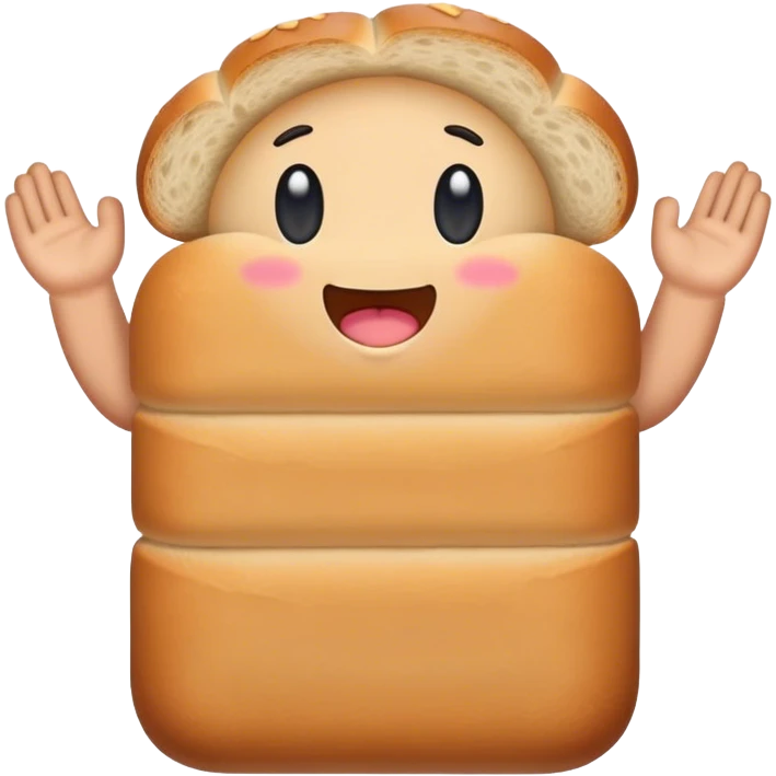 Un pan con brazos emoji