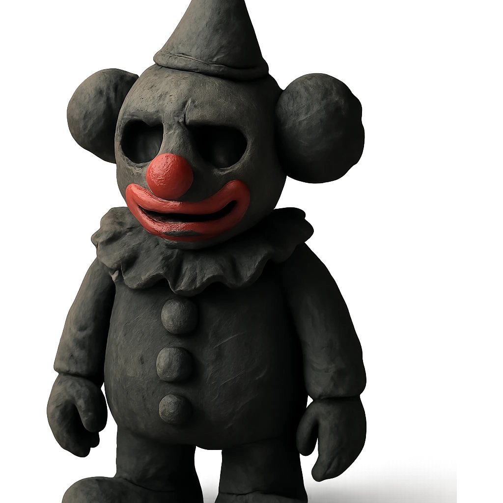 claymation style dark clown with eerie vibe emoji