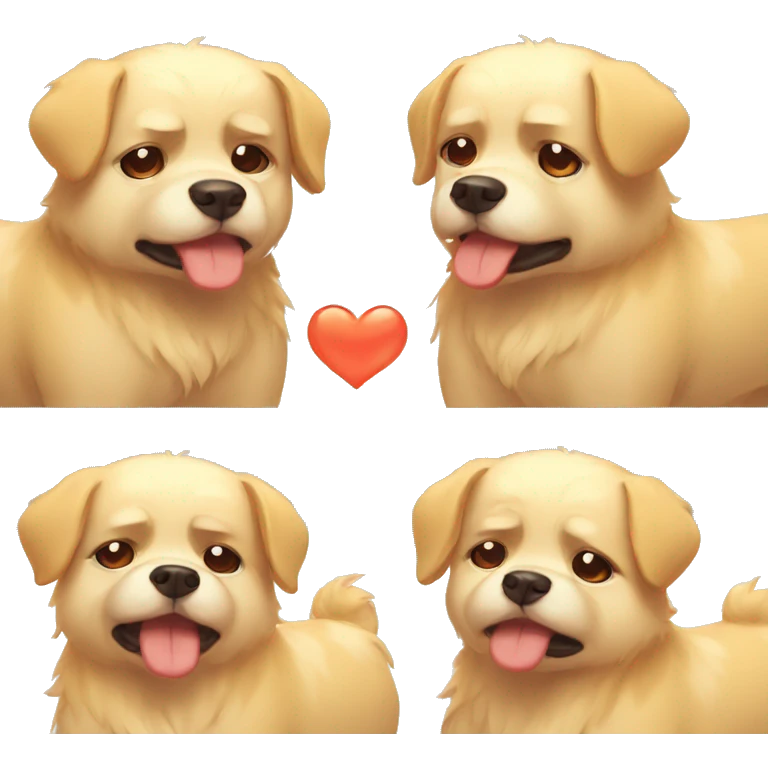 Super cute dog hot and sad and sweating under hot sun emoji