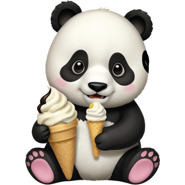 Panda eating ice cream emoji