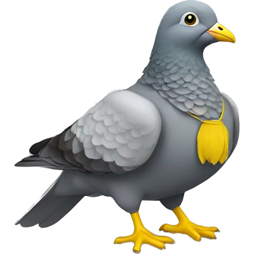 Pidgeon with yellow boots emoji