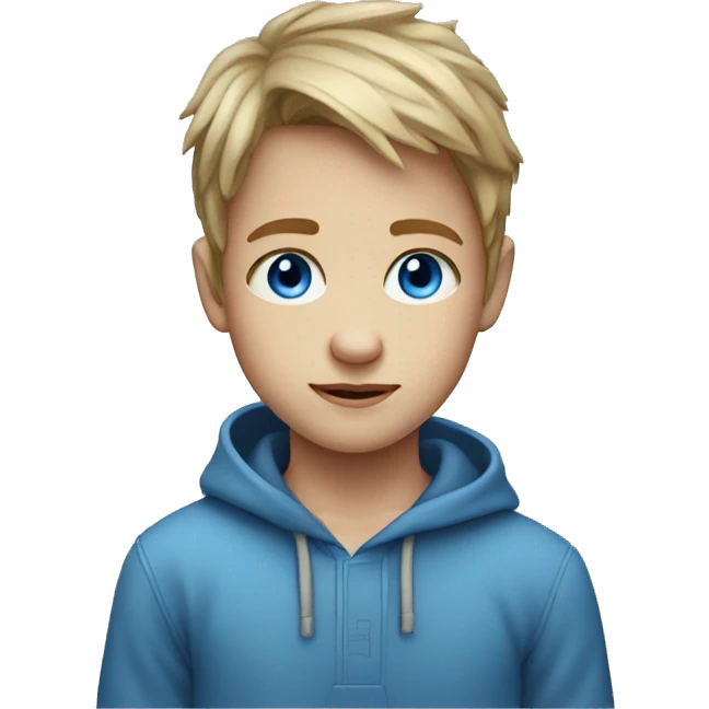 realistic portrait of a boy blue eyes  emoji