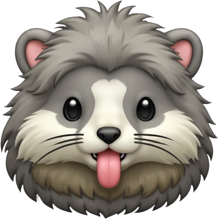 A thrunbo from the game rimworld. Front view, sticks the tongue out and licks emoji