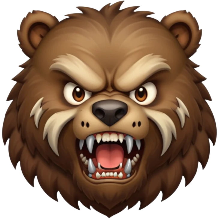 angry werebear with roaring with claws ou emoji