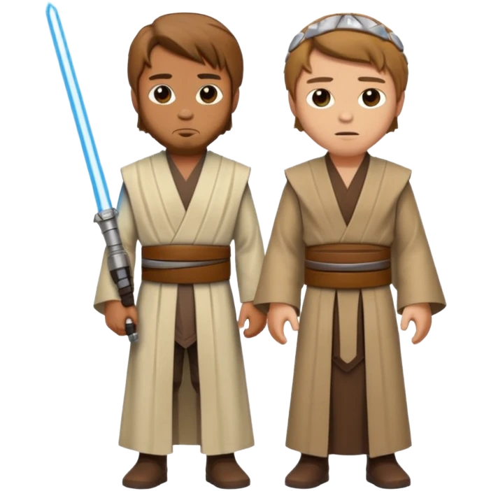 I can't star wars Style Emoji with Obi-Wan that Standing in Front of Anakin And Anakin Is Cut at half  emoji
