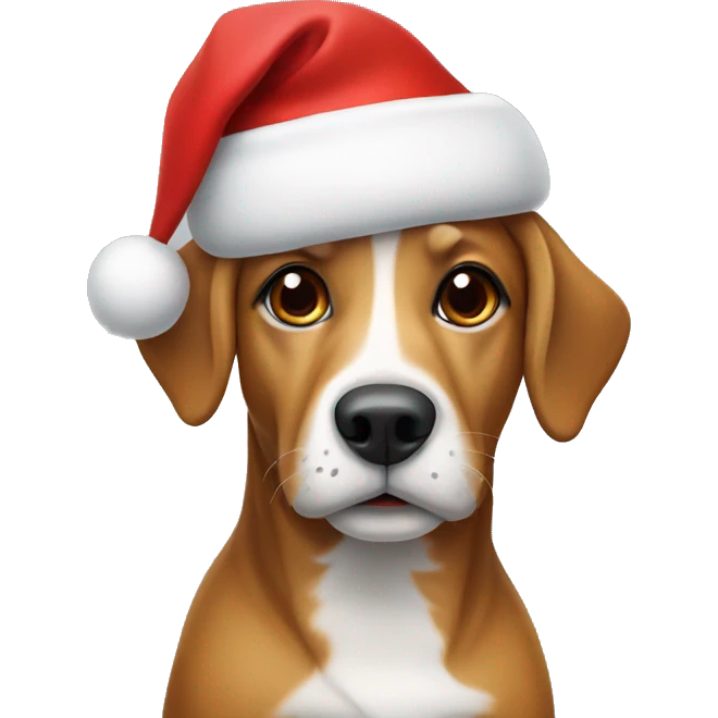 Dog with christmas hat emoji