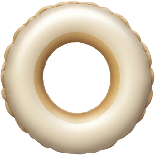 inflatable floating ring on pool white y beige emoji