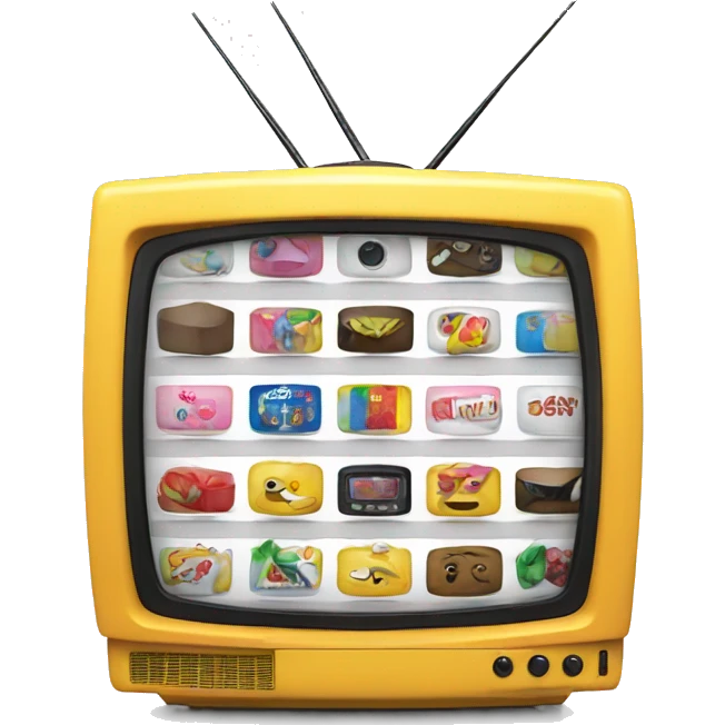 TV with advertising for bows emoji