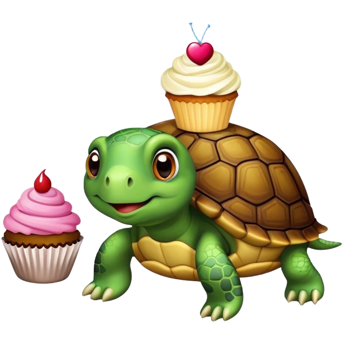 turtle with a cupcake  emoji