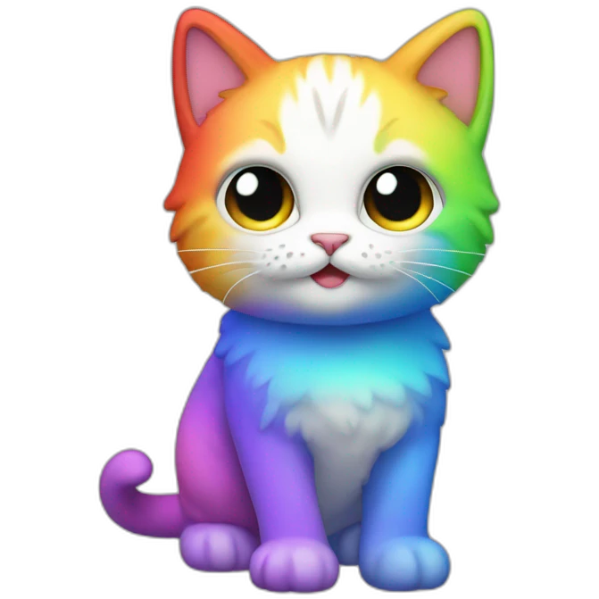 Rainbow Cat Full Body emoji