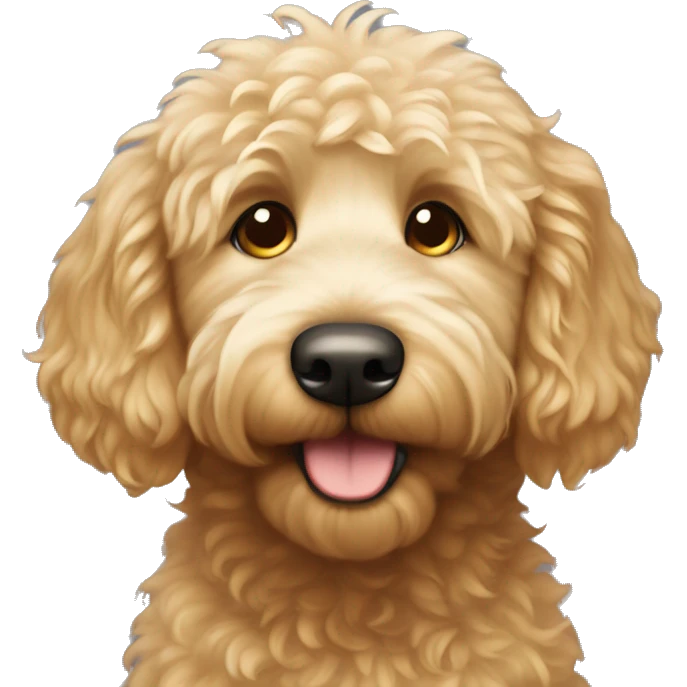 Golden doodle winking eye emoji