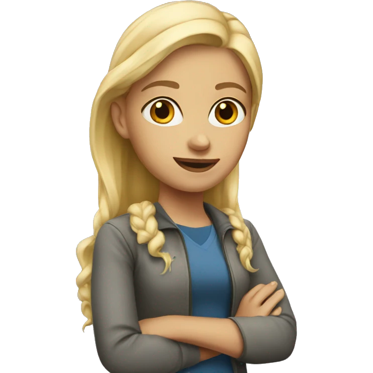 Blonde white college girl  emoji