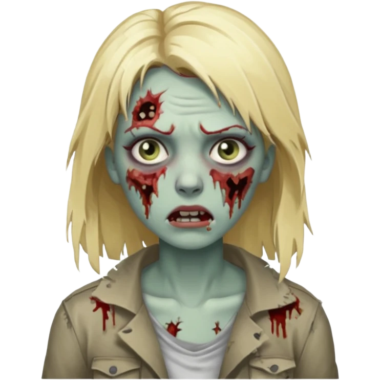 Mulher zumbi de cabelo loiro emoji