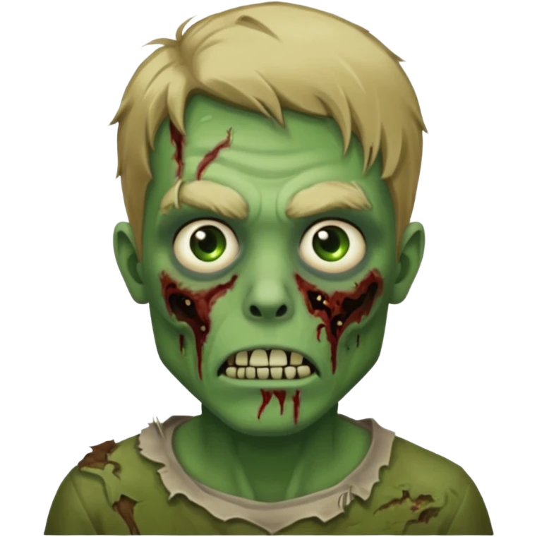 pretty dark blonde hair zombie man with green skin emoji