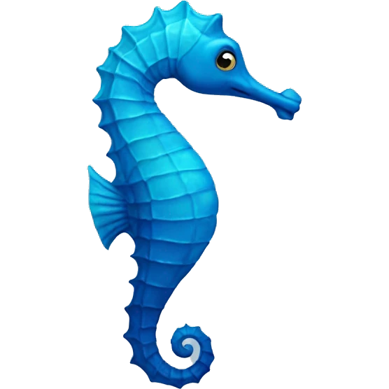 A blue seahorse emoji