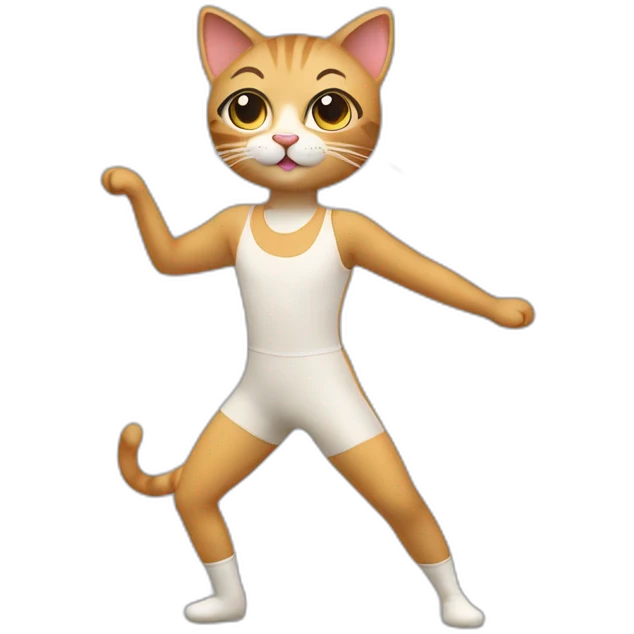Cat wearing a unitard doing aerobics  emoji