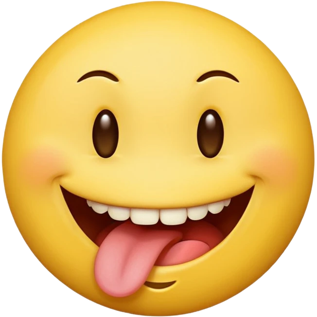 a yellow smily face with a smirk and biting on his tongue sideways emoji