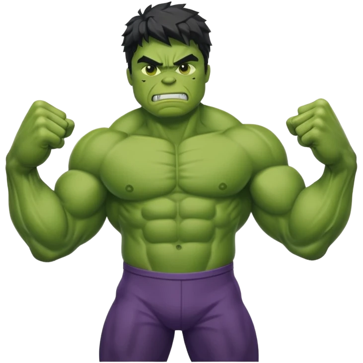Hulk, flexing muscles green superhero emoji