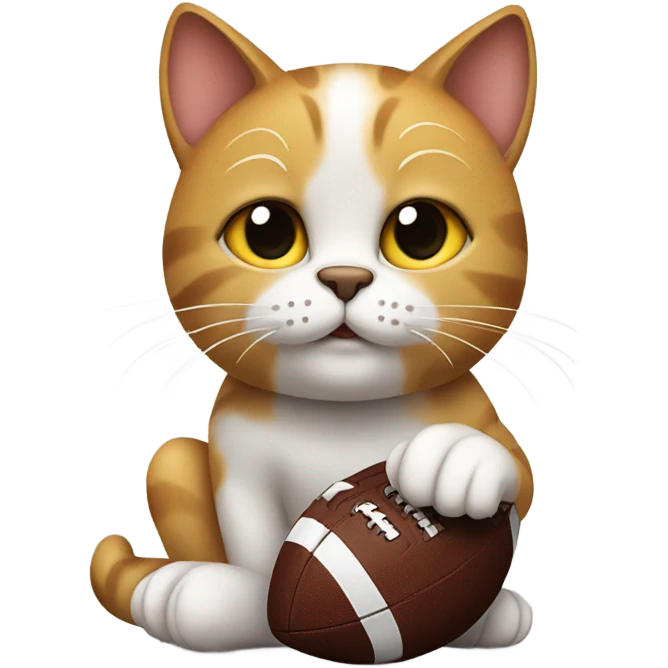 Cat holding a football  emoji