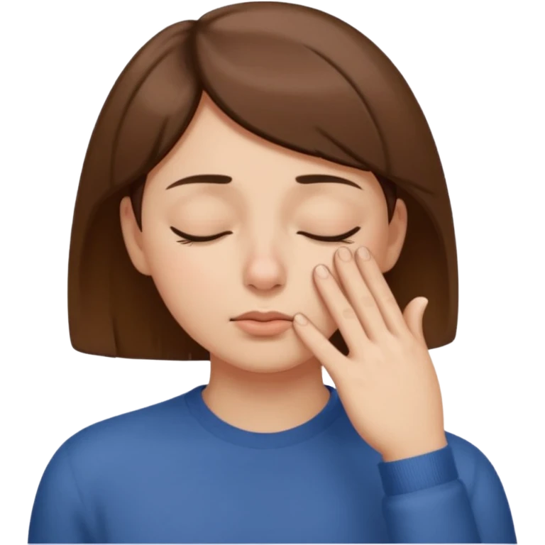 Pinching bridge of nose with eyes closed emoji