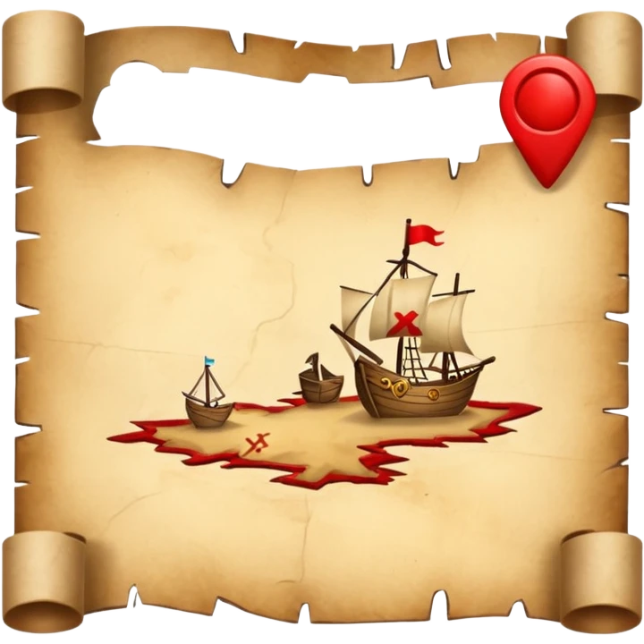 Treasure map with red X emoji