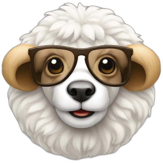 Mouton avec lunettes de soleil emoji