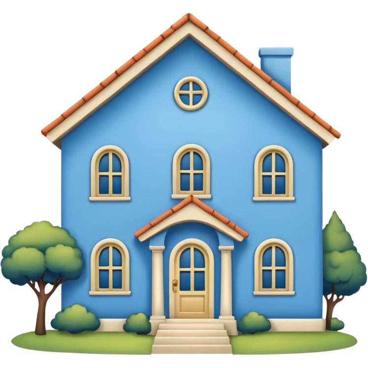 Blue house that says 707 - make it simple emoji
