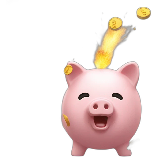 Piggy bank exploding emoji