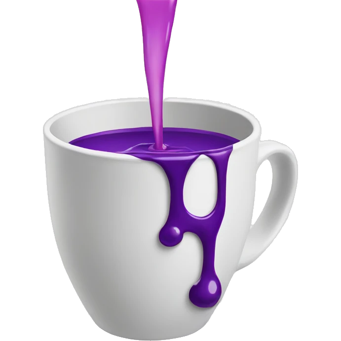 cup with purple liquid pouring out emoji