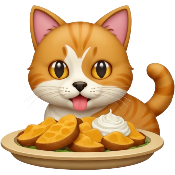 Cat eating dog emoji