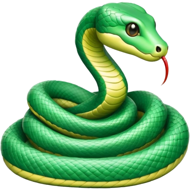 A cute pastel green snake emoji