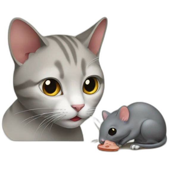 Cat eating mouse emoji